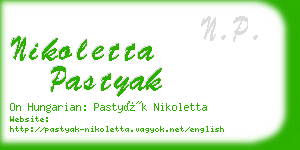nikoletta pastyak business card
